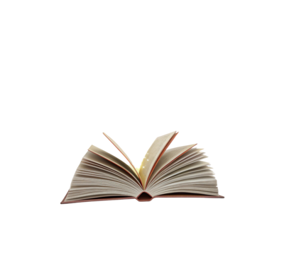 Open book reading study education knowledge literature library learn textbook page on transparent background