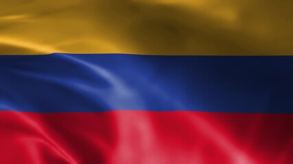 colombia national flag waving in the wind close up, colorful colombian patriotic symbol background - Powered by Adobe