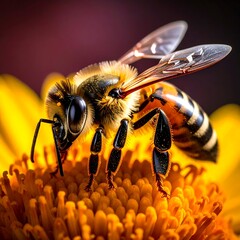 Close-up of honeybee on a flower