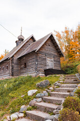 old wooden house in autumn
