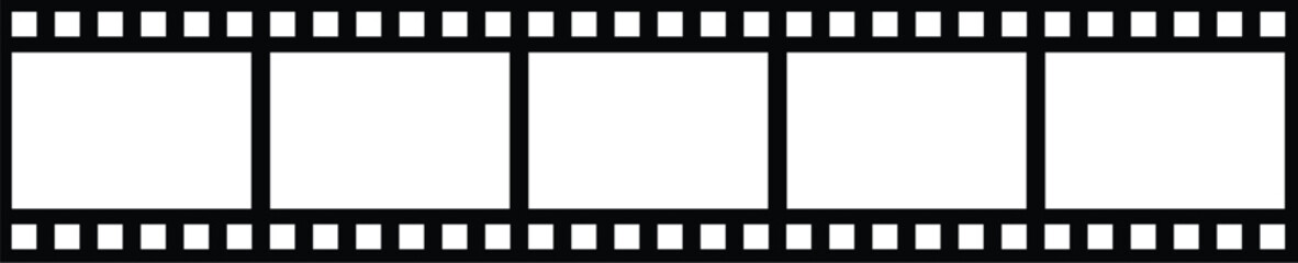 Black and White Film Strip Vector Collection on White Background