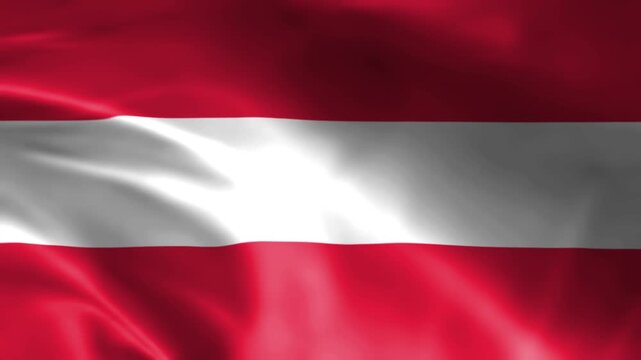 waving national flag of austria in the wind with detailed fabric texture and realistic motion effect