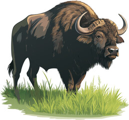 Realistic Buffalo Vector Illustration