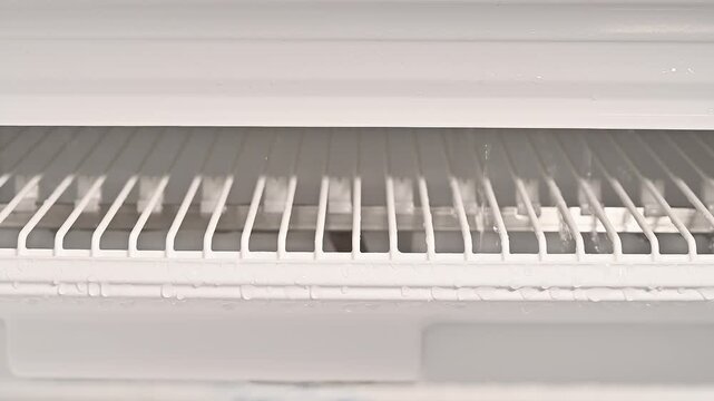 Slow Motion of a Professional Ice Maker Releasing Fresh Ice Cubes &ndash; Cold Refreshing Concept and Industrial Production Process