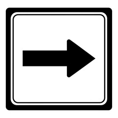 Bold black arrow points right within a clean white framed square, signaling direction and clear guidance for any project.