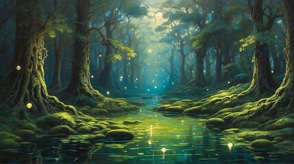 A mesmerizingly surreal enchanted landscape