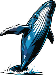 huge-humpback-whale-breaching-surface-strait-georgia-vancouver-island-canada illustration