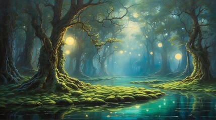 A mesmerizingly surreal enchanted landscape