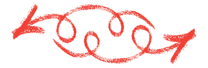 Red heart with wings and ribbon surrounded by romantic decorative elements