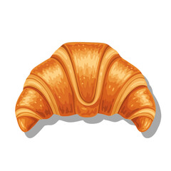 Golden baked croissant with flaky layers, perfect for breakfast, brunch, or a delightful bakery treat