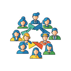 Diverse team collaborating effectively, sharing ideas and achieving goals through seamless communication and connection