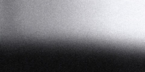 Black and white abstract gradient with heavy noise texture simulating grainy film effects, dark to bright background