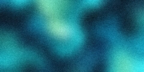 Abstract blue green gradient background with noisy digital texture creating a blurred pattern