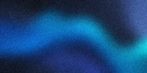 Abstract blue background showing a flowing wave of color gradient with subtle noise and grainy texture