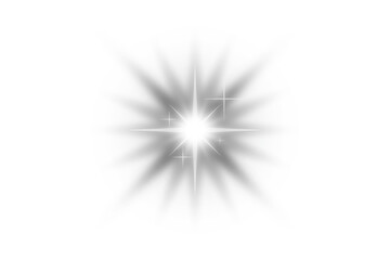 White light effect with rays isolated on transparent background