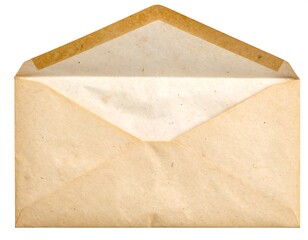 Vintage, light brown envelope, open