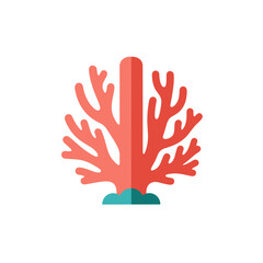 Stylized illustration of coral in a geometric design on a transparent background