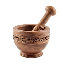 wooden mortar and pestle