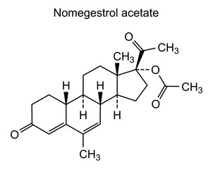 Nomegestrol acetate, chemical structure of nomegestrol acetate, drug substance