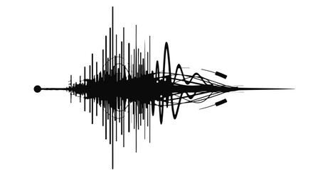 Abstract sound wave visualization representing seismic activity or audio data
