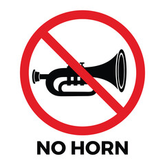 No Horn Sign – Loudspeaker Prohibited Symbol for Traffic, Quiet Zones & Sound Restriction Areas