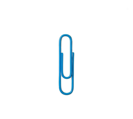 Blue clip on a white background. 3D illustration
