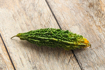 Raw green exotic tropical bitter melon