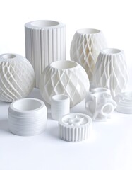 White 3D printed candle holders