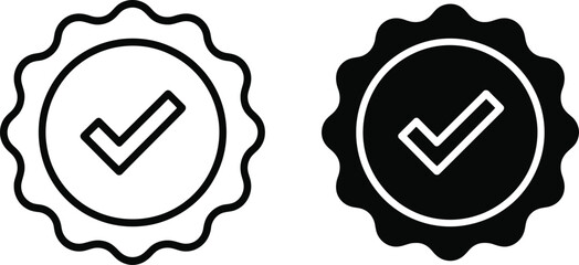 Check Mark Icon Set Approval Tick Success Confirmation Symbol