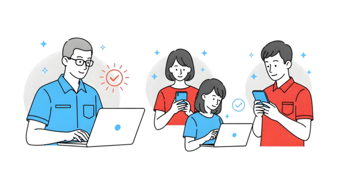 People Using Laptops and Smartphones for Online Activities - Powered by Adobe