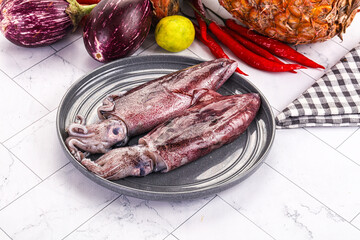Raw fresh squid for cooking