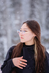 Asian girl in profile