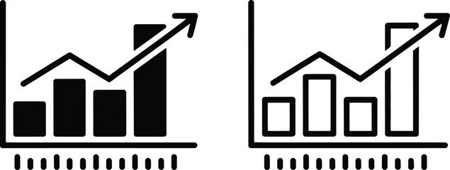 Diagram Graph Icon Vector Bar Growth Chart Progress Indicator Data Statistics