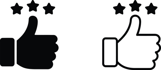 Thumbs Up Icon Vector Like Feedback Quality Rating Review Customer Approval