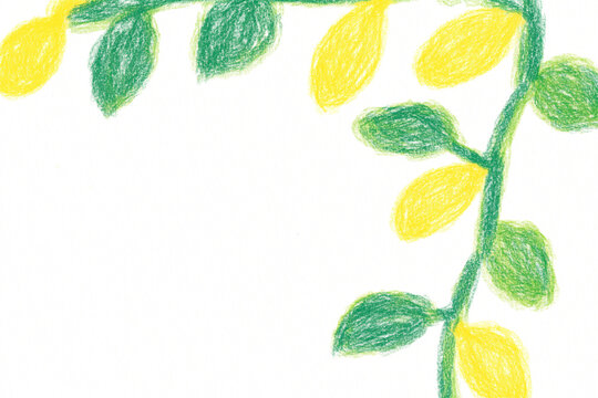 Simple crayon baby drawing of gungle lianas