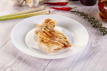 Fresh grilled calamari with herbs