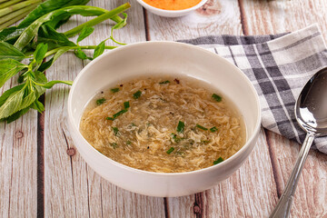 Hot Asian crab meat soup