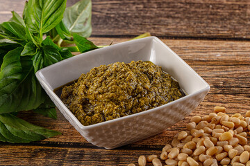 Italian Pesto sauce with basil
