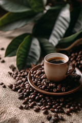 Fresh roasted coffee beans &mdash; caffeine energy concept