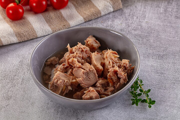 Canned tuna fillet for salad