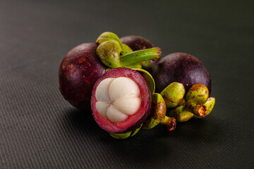 Juicy exotic sweet ripe mangosteen