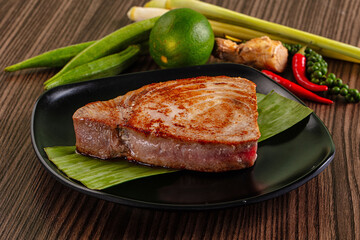 Gourmet fresh roasted tuna steak