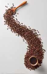 Fresh roasted coffee beans &mdash; caffeine energy concept
