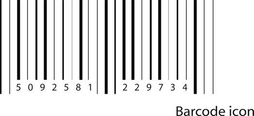 Barcode icon. Simple fake bar code. scanning a product or item. Bar code for design Vector