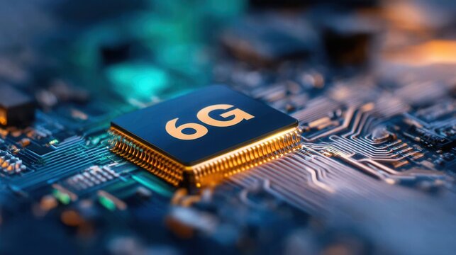 New 6G Technology Chip Showcased on a Circuit Board During a Tech Conference in 2023
