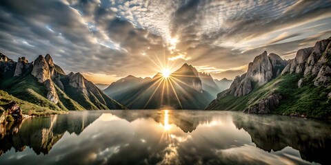 Beautiful sunrise over the mountains