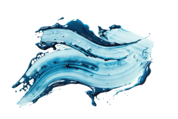 Blue paint flows gently on a white canvas, creating a soothing visual effect