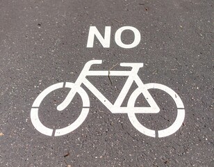 White bicycle no sign on asphalt