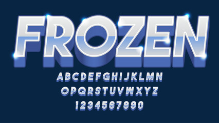 3d silver blue gaming isolated text font