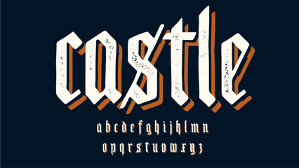 medieval rust theme isolated font